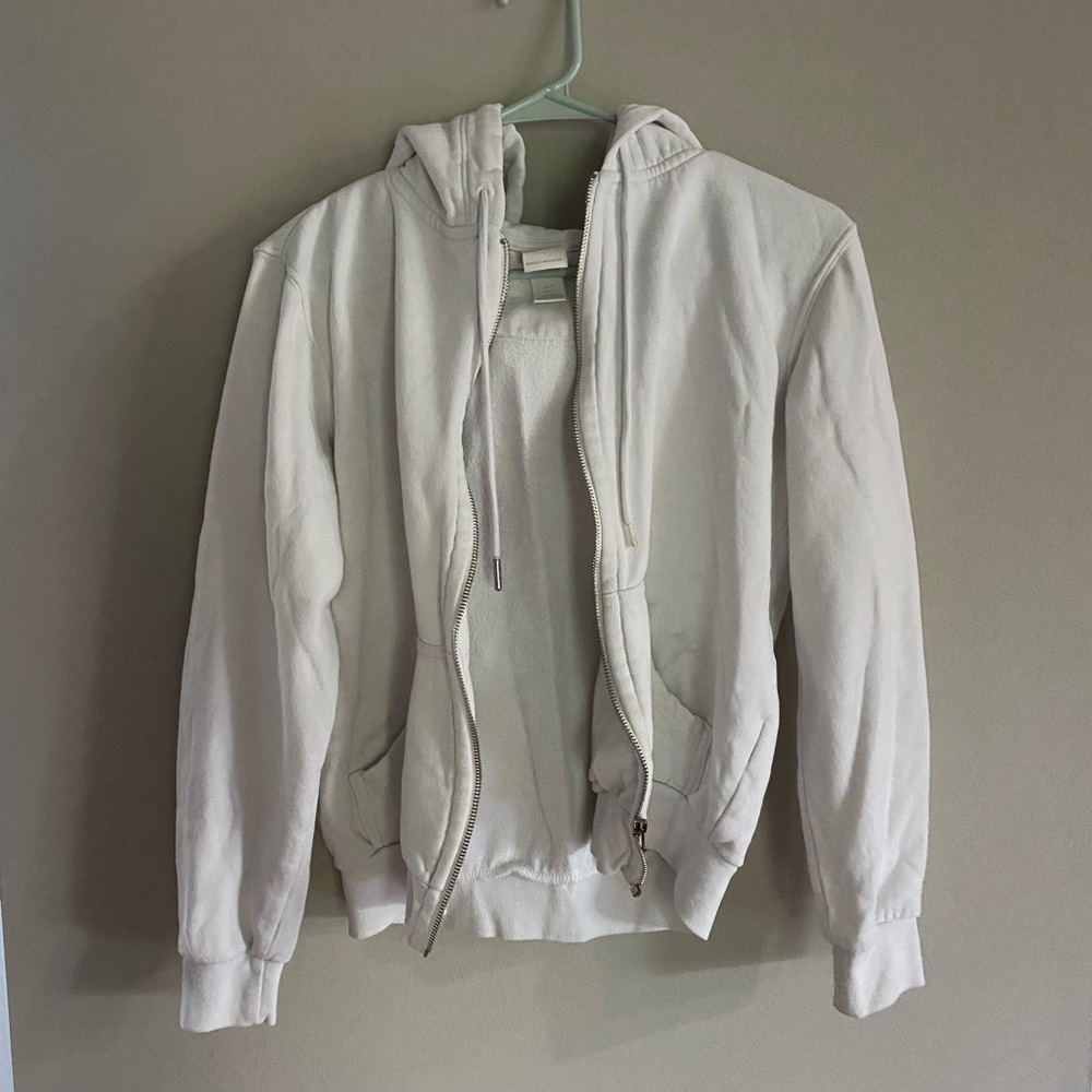 H&M white zip up jacket